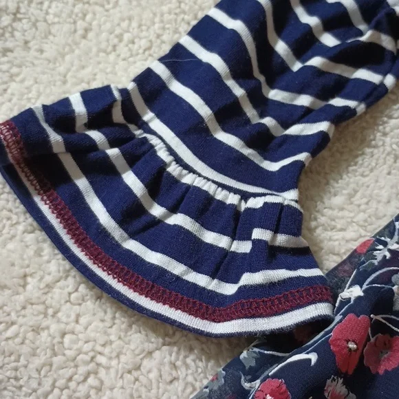 Bonnie Baby 24 Month Navy Blue, White & Burgundy Dress & Diaper Cover Like New! - Picture 5 of 10